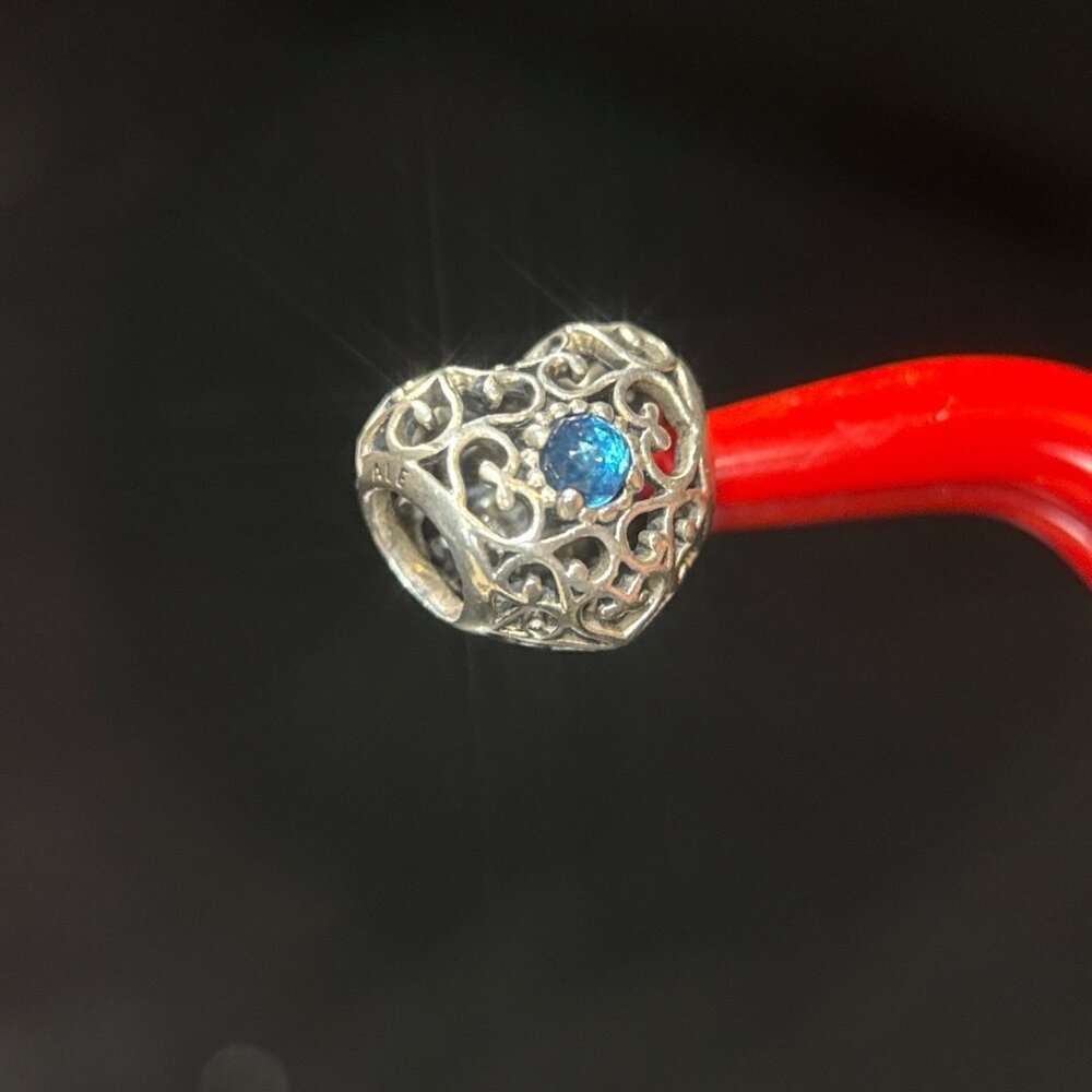 Pandora Blue Sapphire Heart Charm - Picture 4 of 4